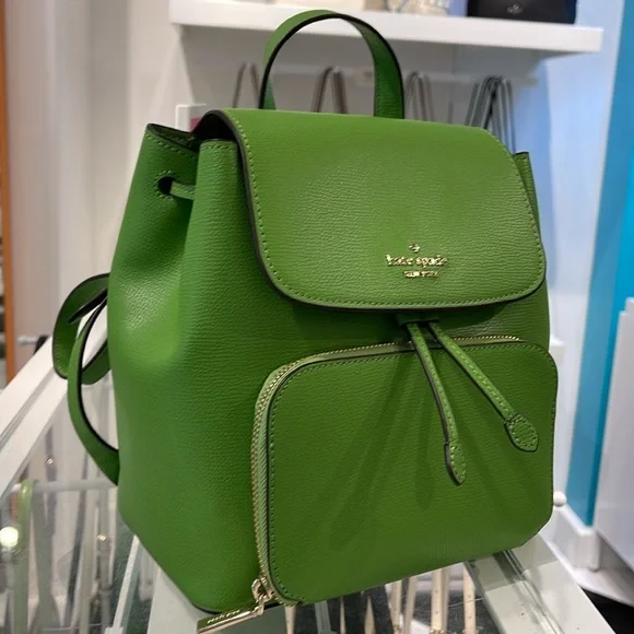 Kate Spade Kristi Medium Flap Backpack Turtle Green NWT - Main Image
